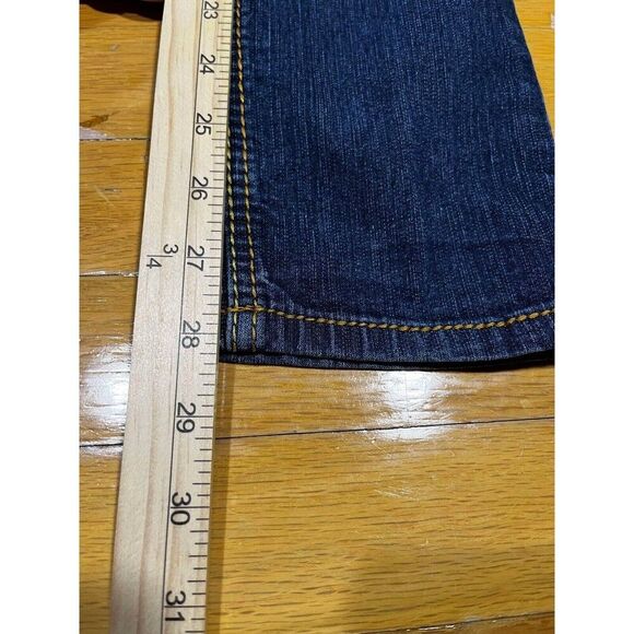 Bongo Jeans Women's Size 7 Blue Straight Whiskered Embroidered Denim Faded - Picture 6 of 8